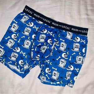 Main & Local Halloween Dead Inside Cemetary Tombstone Skulls Bones boxers